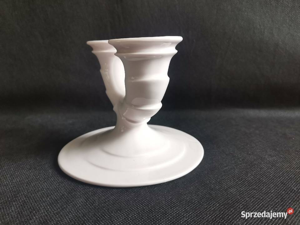 Stary świecznik Art Deco różowa porcelana Katowice