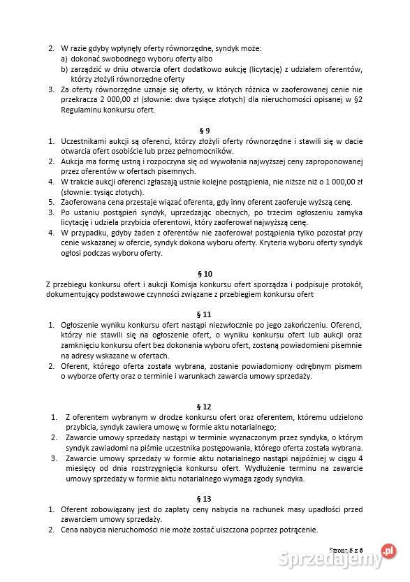 Syndyk sprzeda nieruchomość w miejscowości