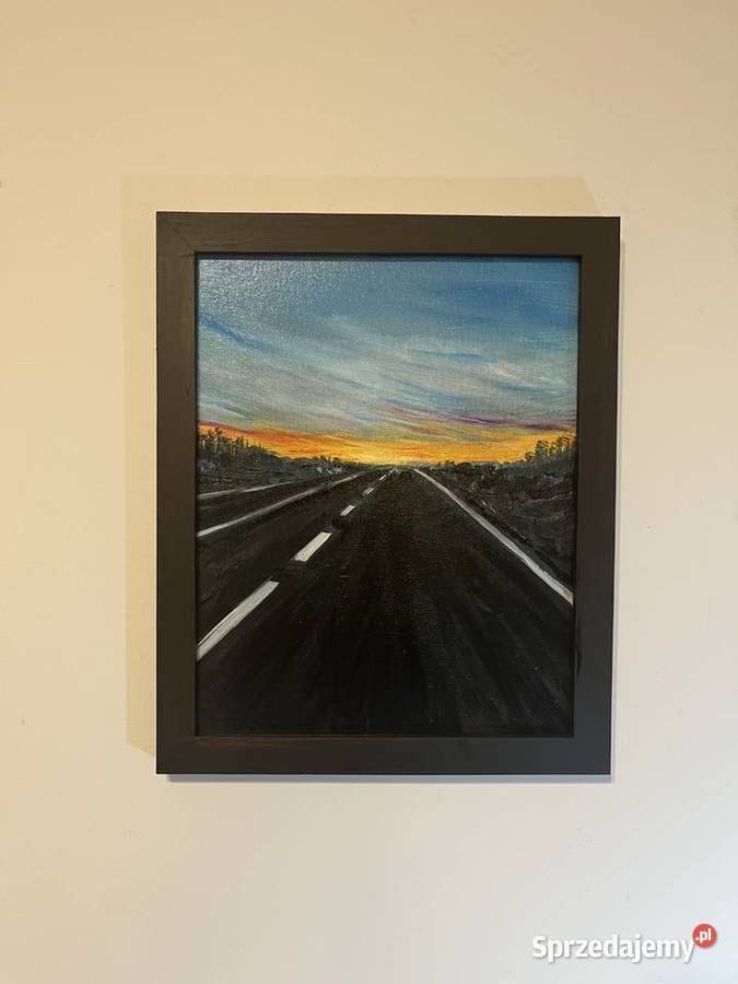 Na horyzoncie olej na płycie malarskiej 24x30 sprzedam