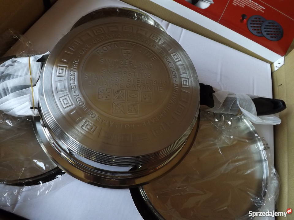 Garnki 7 warstwowe dno 16 elementów Żagań sprzedam