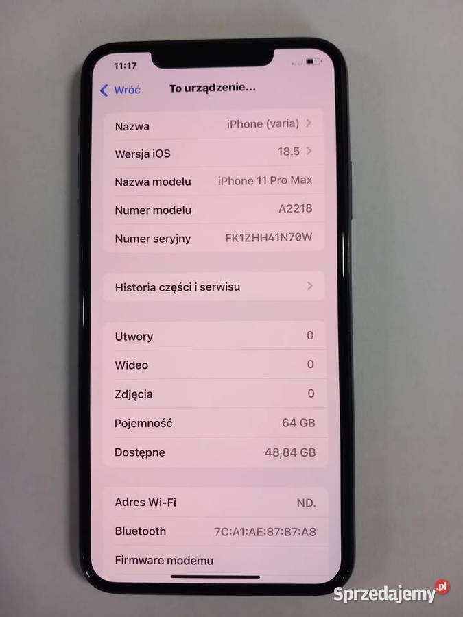 Syndyk sprzeda telefon iPhone 11 Pro 64 mb