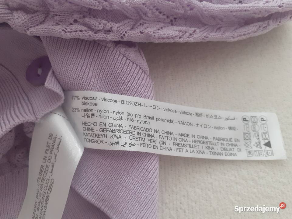 sweter rozpinany krótki Zara fioletowy Gdańsk