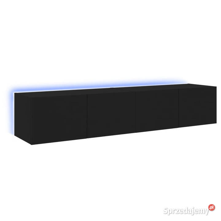 Ścienne szafki TV z LED 2 czarne 80x35x31 Warszawa