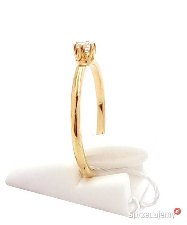 Pierścionek r16 Złoty pr333 z jednym kamieniem Poznań