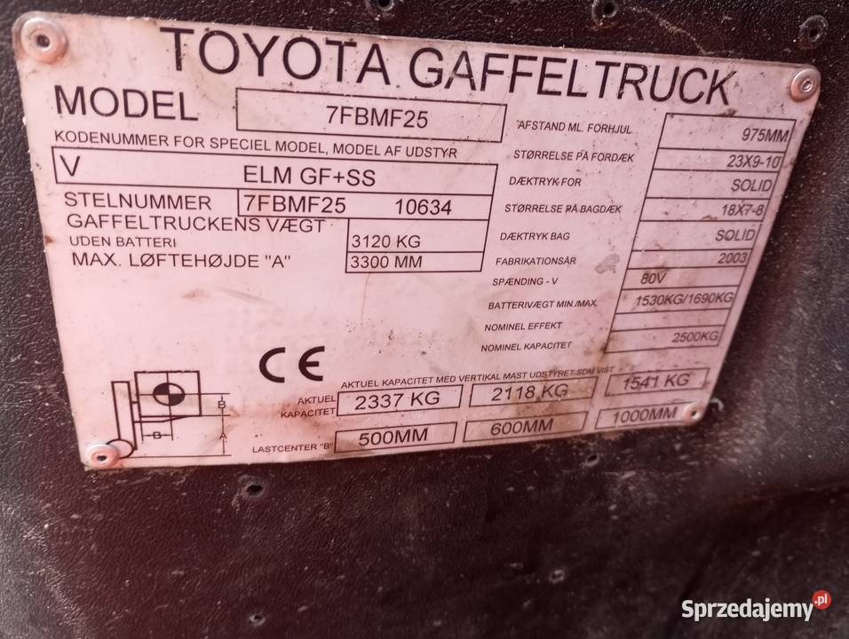 Wózek widłowy Toyot elektryczny Wózki widłowe Buk