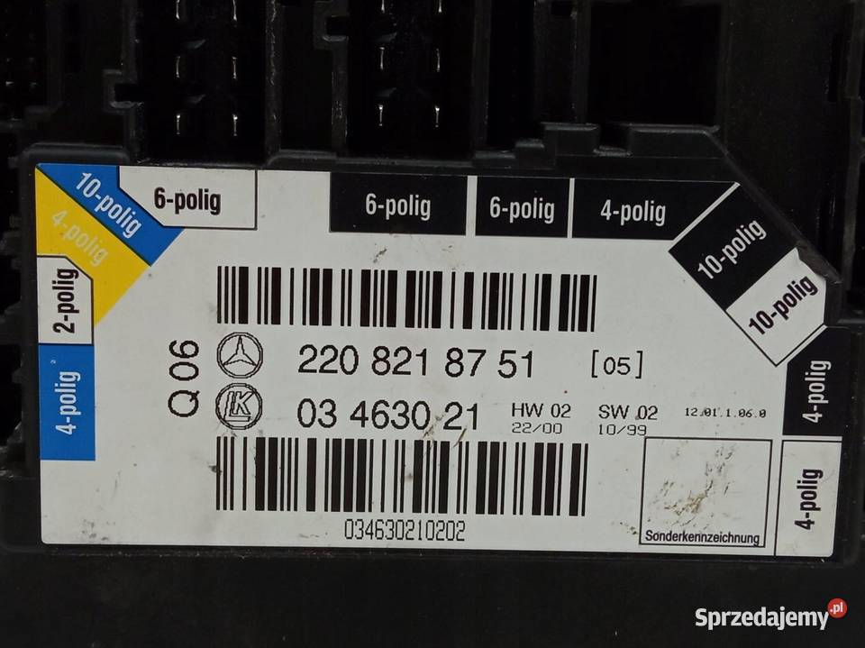 PRZEŁĄCZNIK FOTELA 2208218751 MercedesBenz Panele sterowania, przełączniki