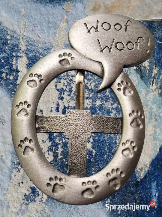 VINTAGE BROSZKA RAMKA NA ZDJĘCIE PSIE ŁAPKI WOOF Częstochowa