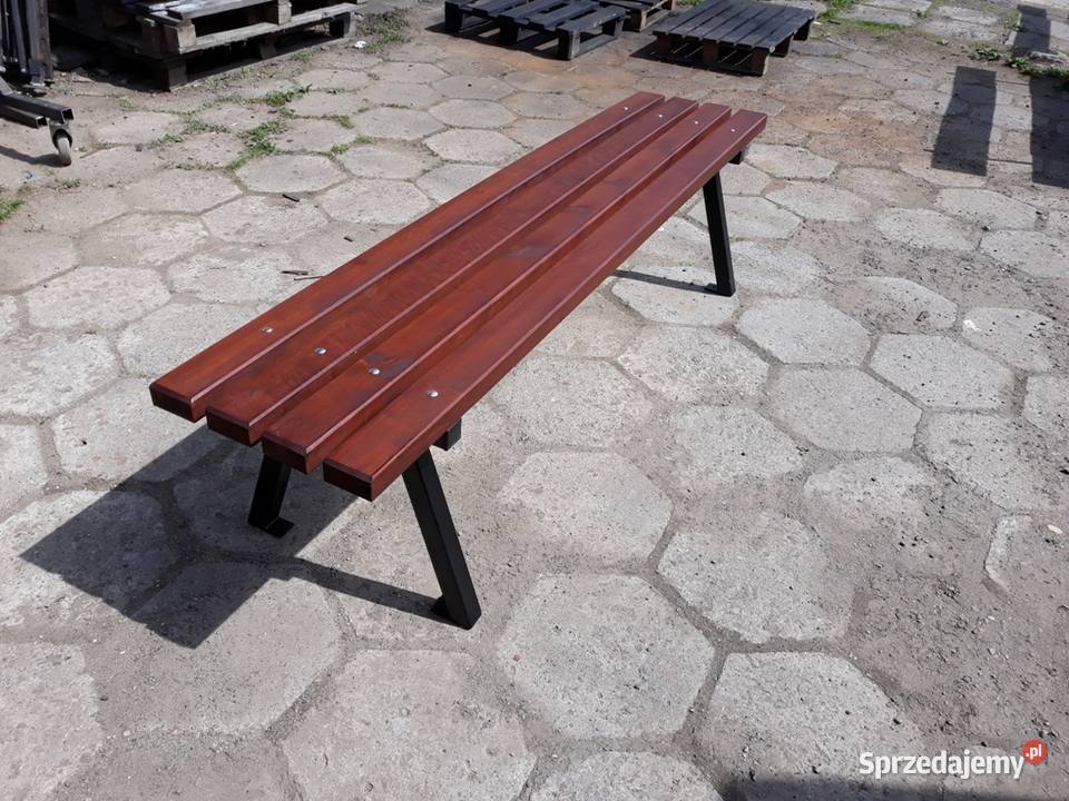 Ławka stalowa bez oparcia Parkowa Ogrodowa Łódź