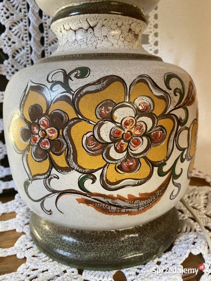 Majolika piękna lampa z ceramiki recznie Oświetlenie Bystrzyca Kłodzka