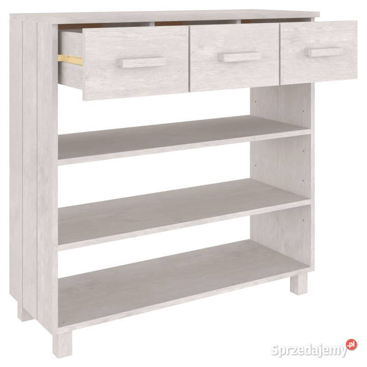 Stolik konsolowy HAMAR biały 90x35x90 lite Warszawa