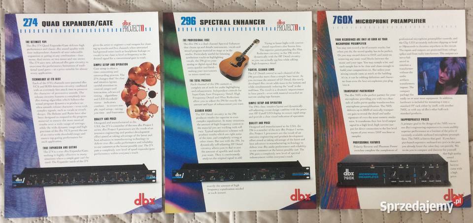 dbx brochures specification sheets lot broszury Kępice