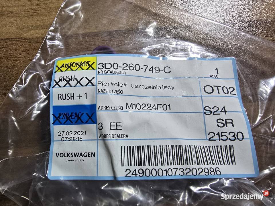 Uszczelka oring klimatyzacji 3D0260749C NOWA Śrem