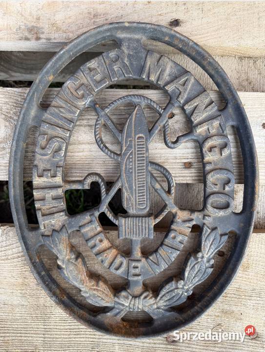 SINGER DUŻY EMBLEMAT STARA MASZYNA DO SZYCIA Bielawa