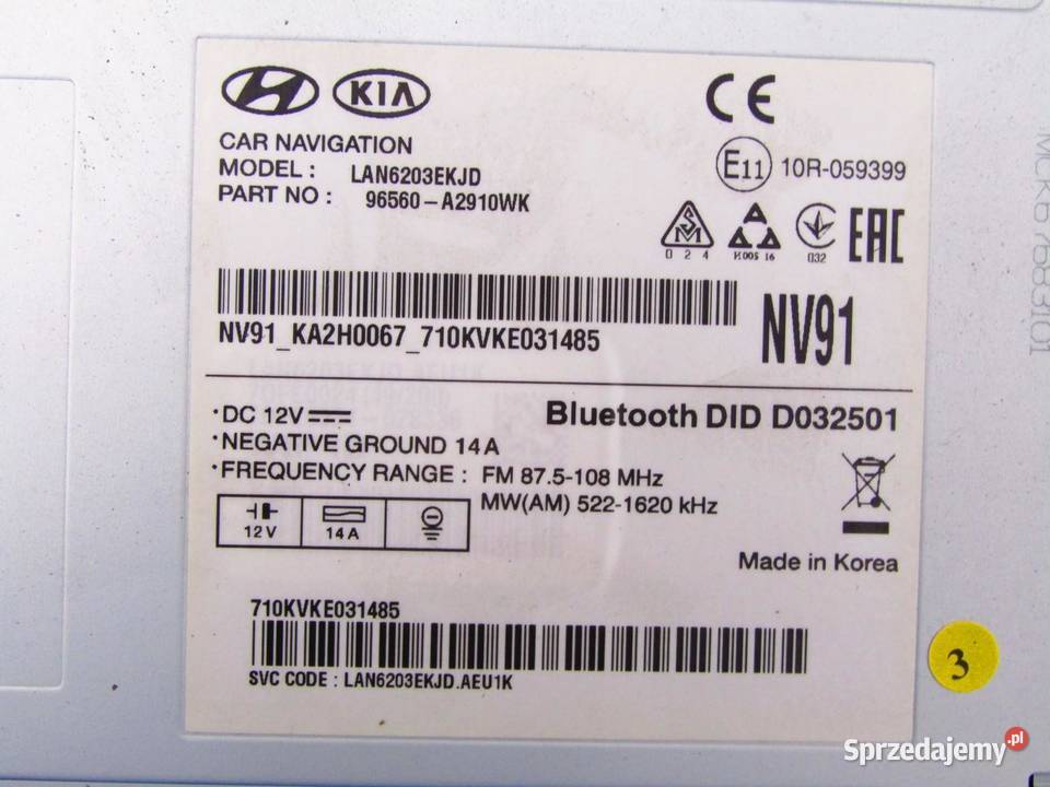 RADIO NAWIGACJA NAVI KIA CEED II LIFT