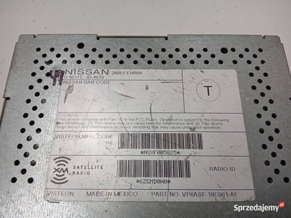 MODUŁ STEROWNIK RADIA NISSAN MAXIMA MURANO Nowy Tomyśl