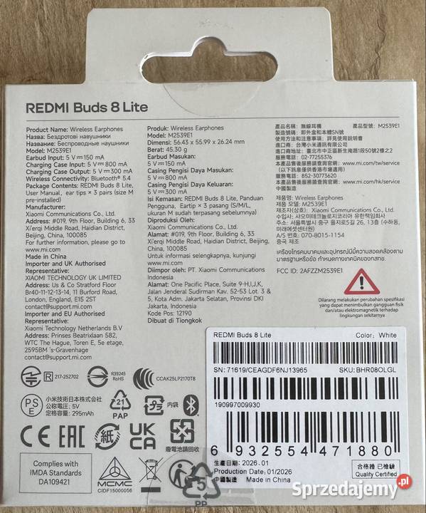 Xiaomi Redmi Buds 8 Lite Słuchawki bezprzewodowe podkarpackie Przemyśl