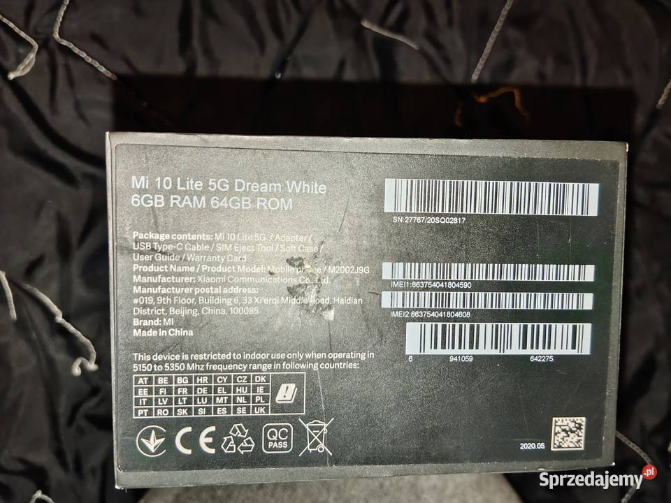 Smartfon Xiaomi Mi 10 Lite 5G 664 MiUi 13 9 szyb Grzywna sprzedam