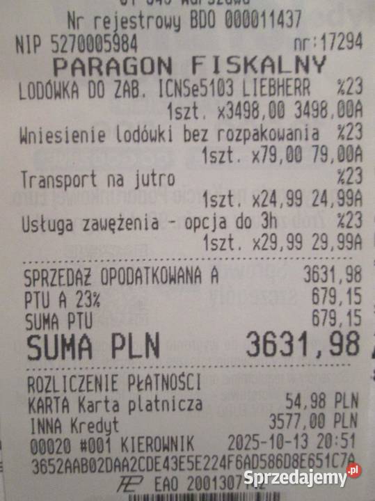 LIEBHERR ICNd 5103 Pure NoFrost i EasyFresh Warszawa sprzedam
