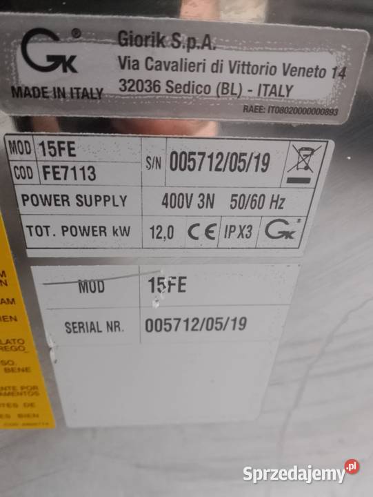 Frytownica elektryczna wolnostojąca Giorik 15FE Wrocław