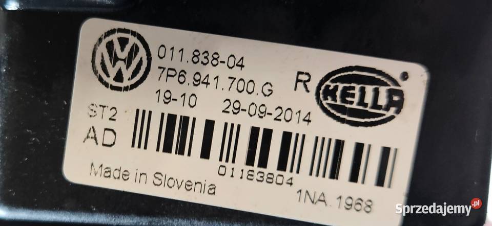 VW TOUAREG II 2 7P6 HALOGEN PRAWY PRZÓD wielkopolskie Międzychód sprzedam