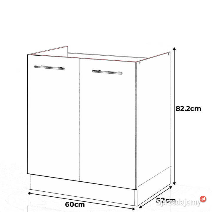 szafka kuchenna pod zlewozmywak dolna na nóżkach
