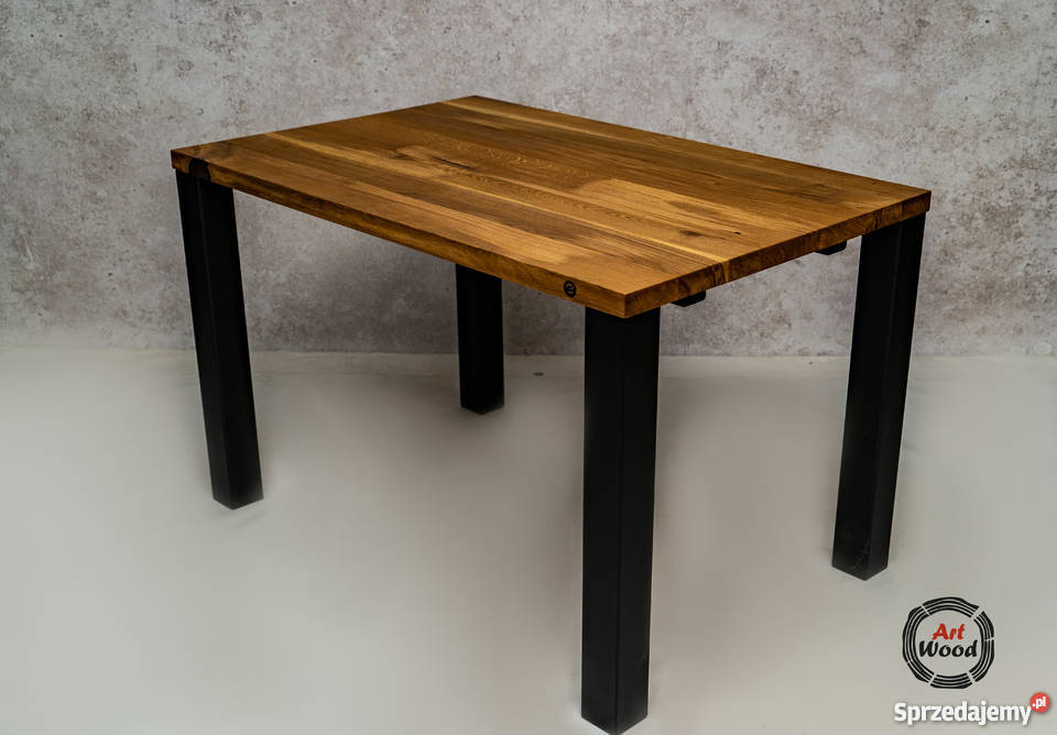 Stół loftowy 120x80 stół z blatem dębowym stół Nowy Sącz