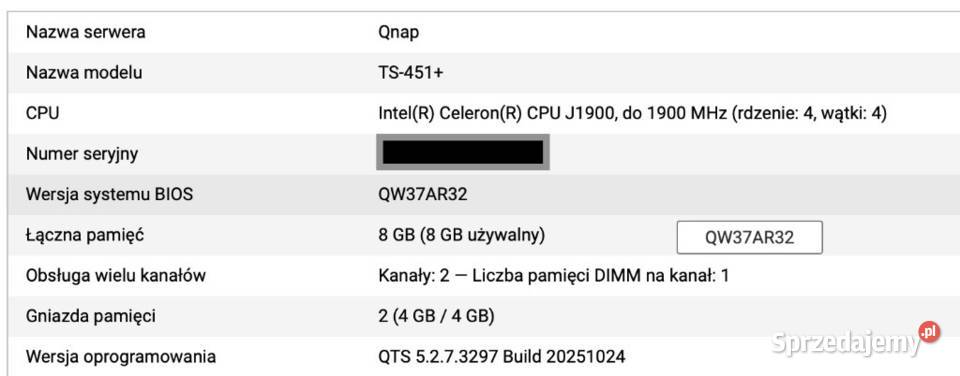 QNAP TS451 serwer NAS Pozostałe łódzkie Osiny