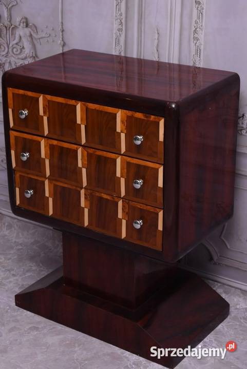 Drewniana Komoda Art Deco 3 Szuflady Regał Komody