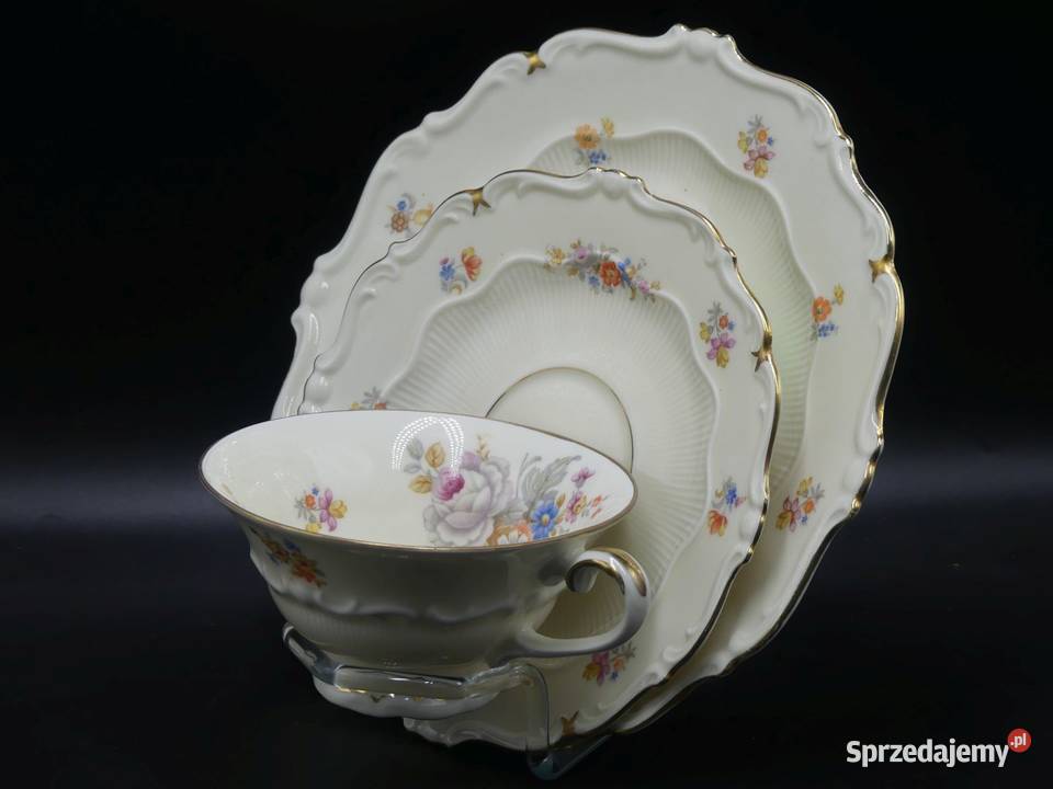 Komplet śniadaniowy Sorau Żary Biała róża 1928 wielkopolskie Poznań