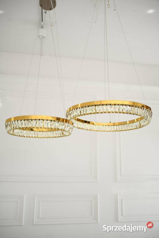 Żyrandol złoty kryształowy nowoczesny okrągły 80 Warszawa sprzedam