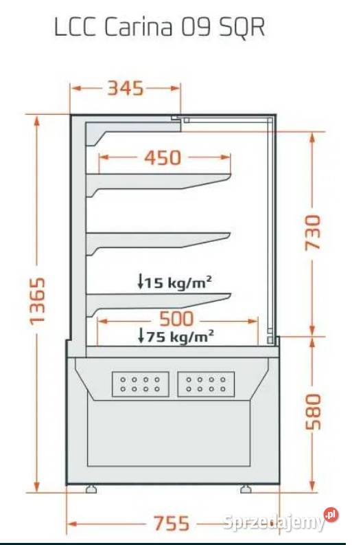 Witryna cukiernicza LCC Carina 09 SQR ES System sprzedam