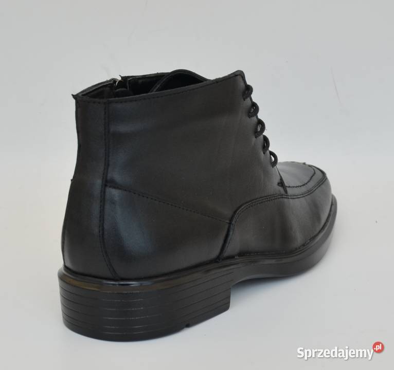Męskie skórzane czarne trzewiki rozmiar 44 7782 Żyrardów sprzedam