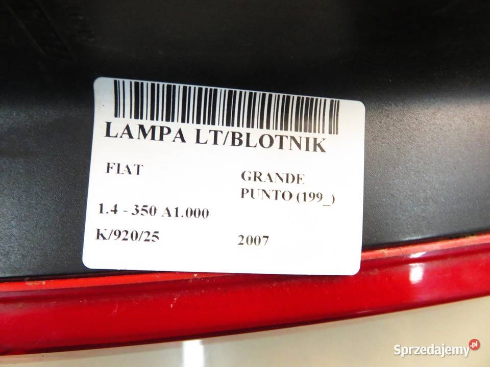 LAMPA LEWA TYLNA FIAT GRANDE PUNTO osobowe sprzedam