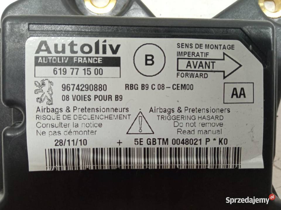 SENSOR AIRBAG 9674290880 Citroen Berlingo II świętokrzyskie