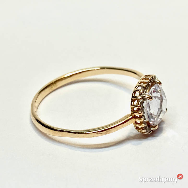 Złoty PIERŚCIONEK 585 14K piękne KAMIENIE Warszawa