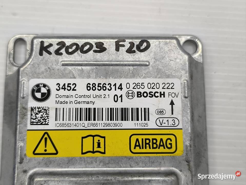 MODUŁ PODUSZEK AIR BAG BMW F20 F21 116i 6856314
