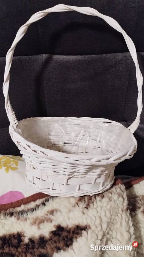 kosz ozdobny na kwiaty słodycze biały Poznań