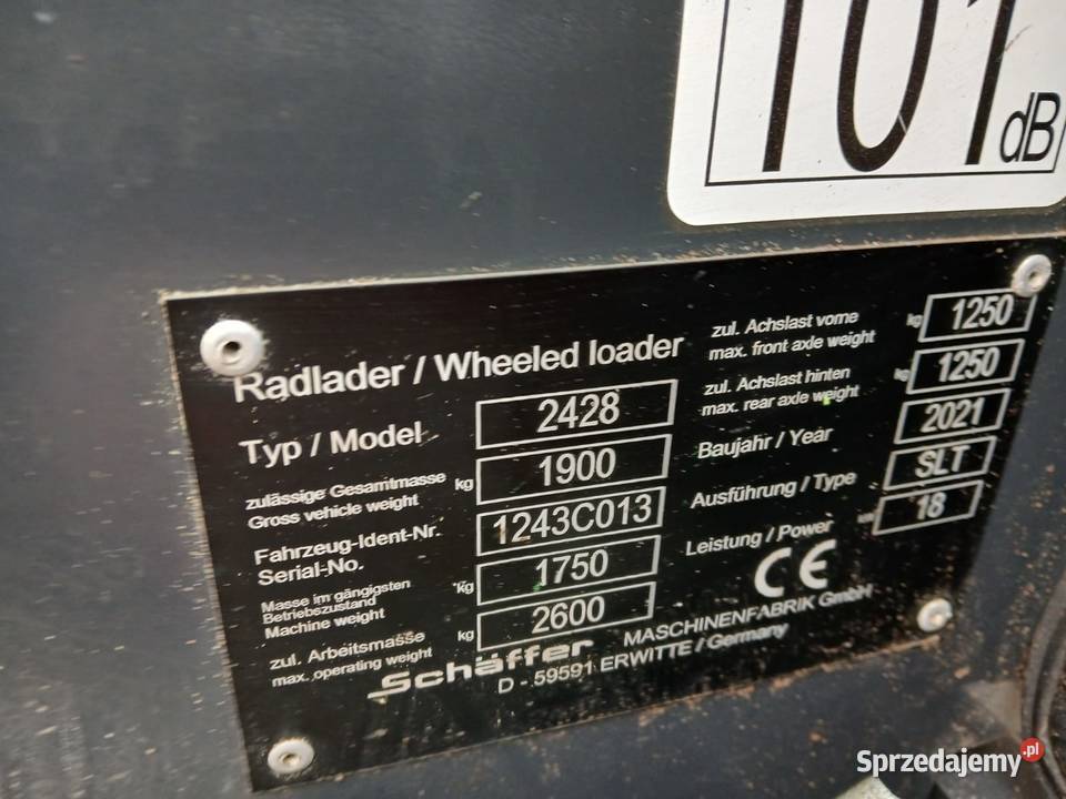 Schffer 2428SLT Ładowarka kołowa SCHAFFER 2428 łódzkie Złoczew sprzedam