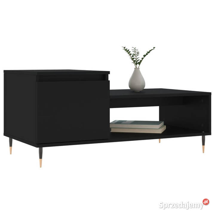Stolik kawowy czarny 100x50x45 materiał mazowieckie
