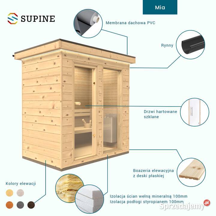 Sauna ogrodowa Mia 225 x 135 śląskie Bielsko-Biała