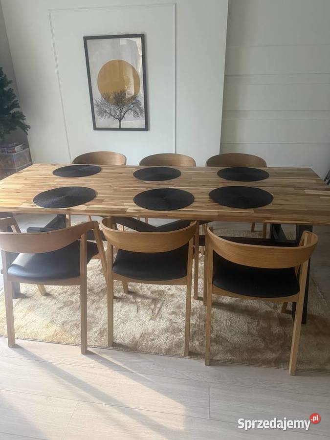 Sprzedam komplet stół i krzesła drewno 235cm Zgierz