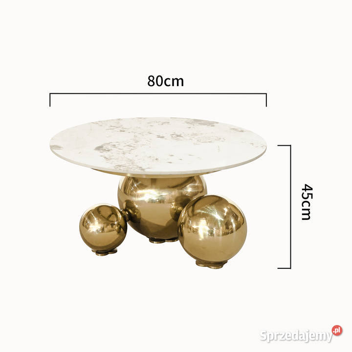Złoty stolik kawowy Premium Milenio z kamiennym Golkowice sprzedam