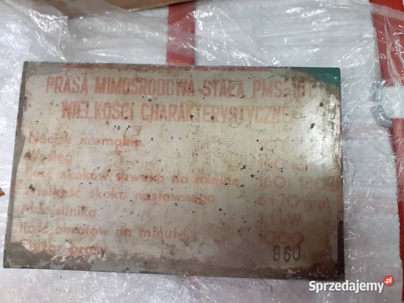 Prasa mimośrodowa stała PMS10C Produkcja Biała Podlaska