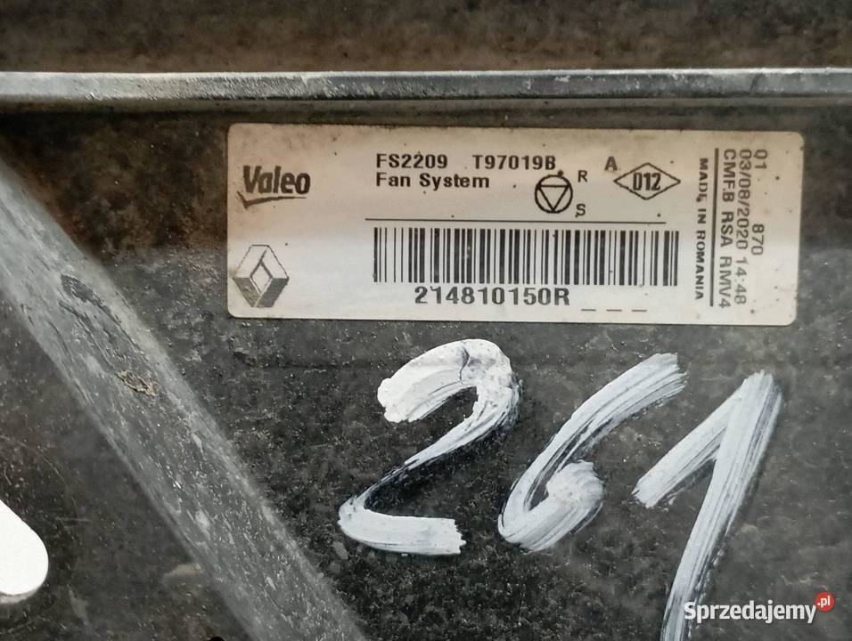 WENTYLATOR CHŁODNICY 15 DCI 214810150R Dacia świętokrzyskie