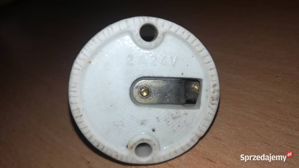 Stara porcelanowa oprawka do żarówki E 10 łódzkie