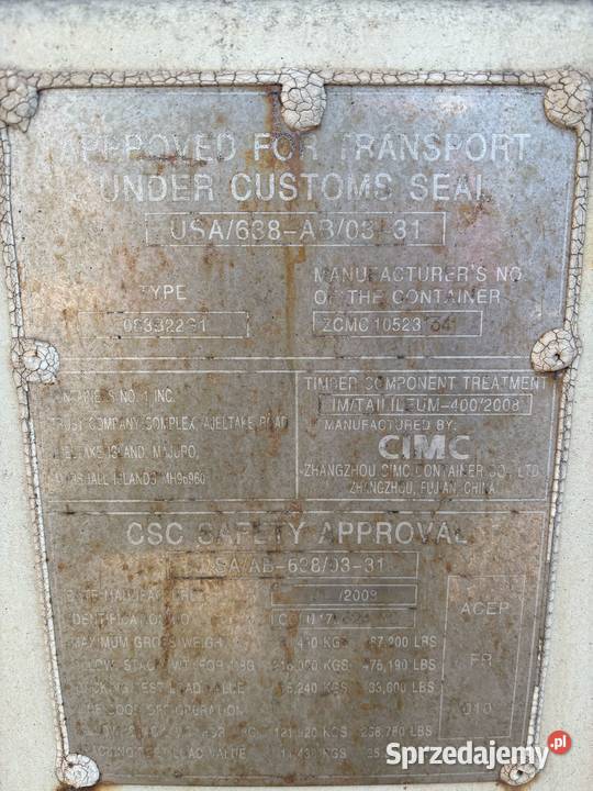 20DV KONTENER UŻYWANY SPRAWNY Gdynia sprzedam