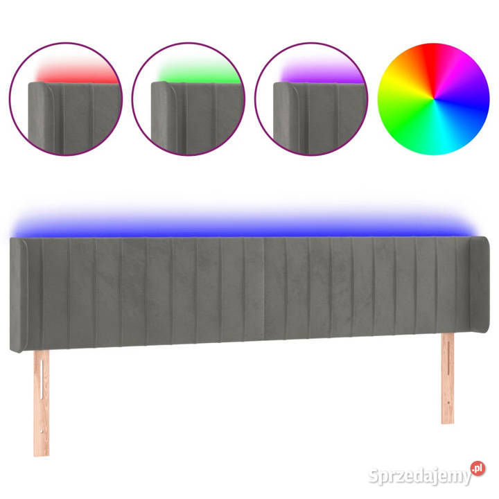Zagłówek do łóżka z LED jasnoszary 203x16x7888 Warszawa