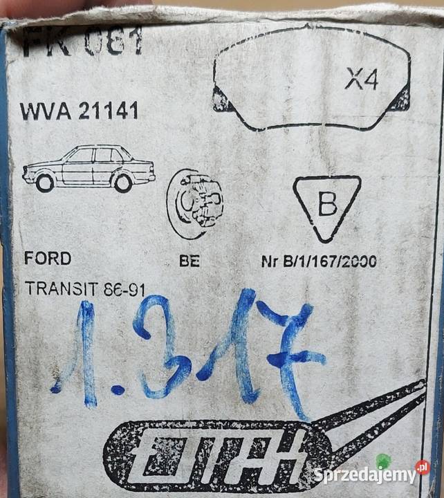 KLOCKI HAMULCOWE PRZÓD FORD TRANSIT 25D 8691 klocki Mielęcin sprzedam