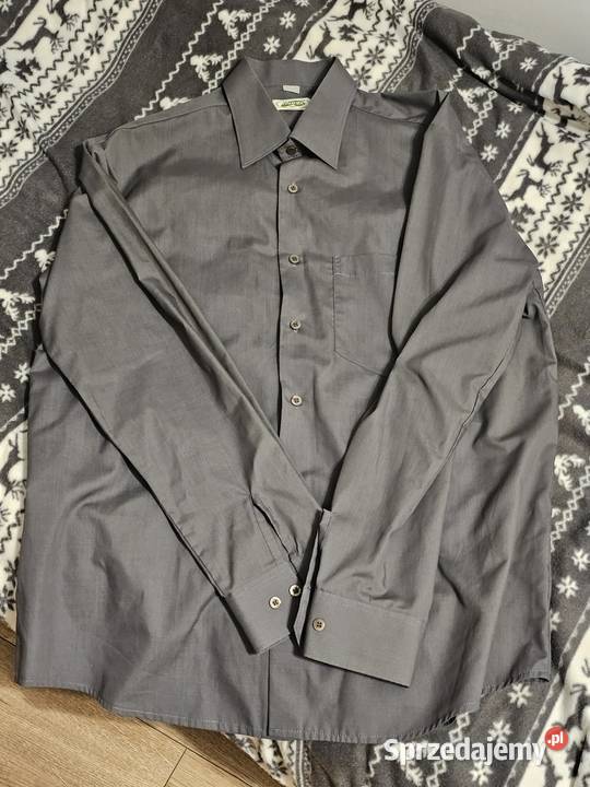 2 koszule męskie biała stalowa szara r 3839 M Rozmiar M Krosno sprzedam