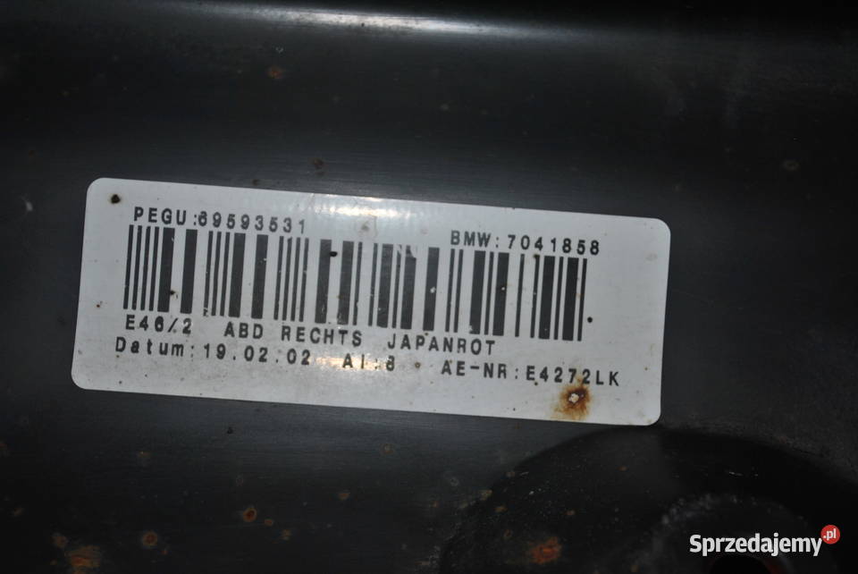 Listwa progowa pród prawy BMW E46 coupe cabrio Poręba
